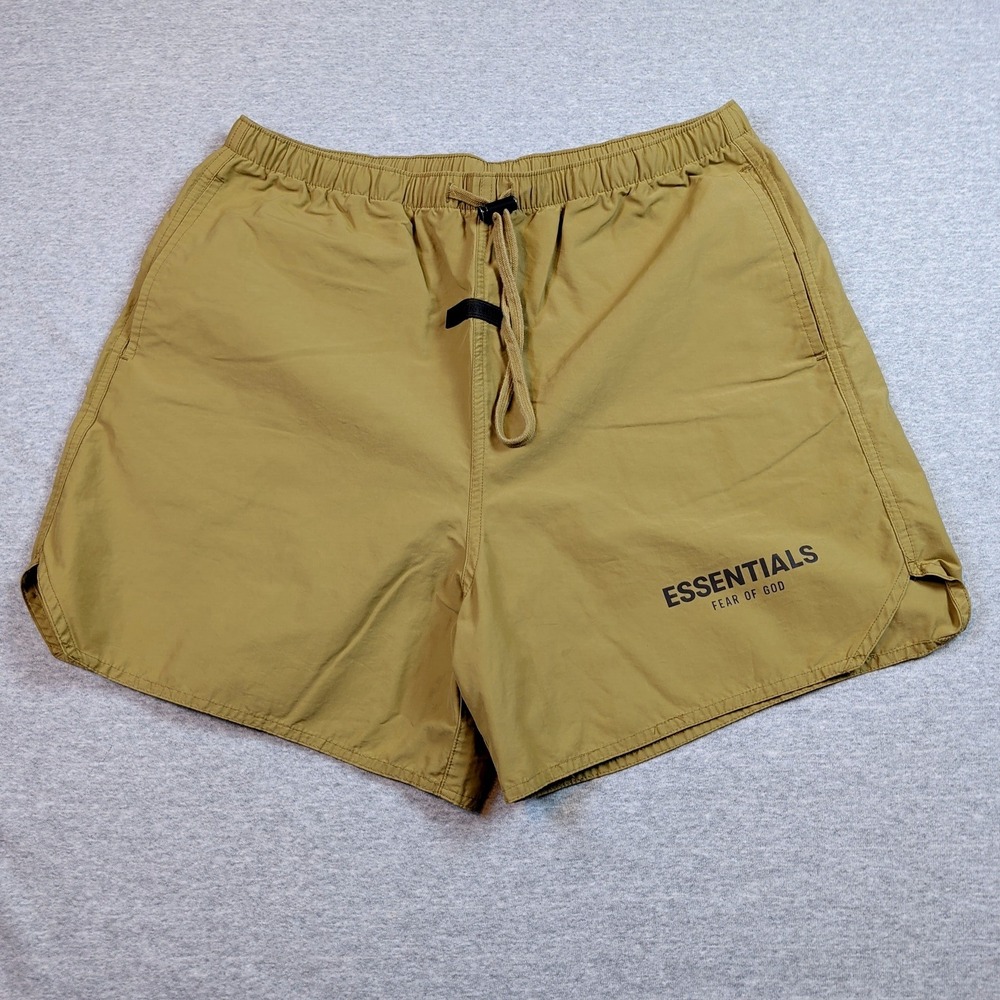 Fear of God Essentials Volley Shorts Mens S Harvest Brown Nylon Cotton
